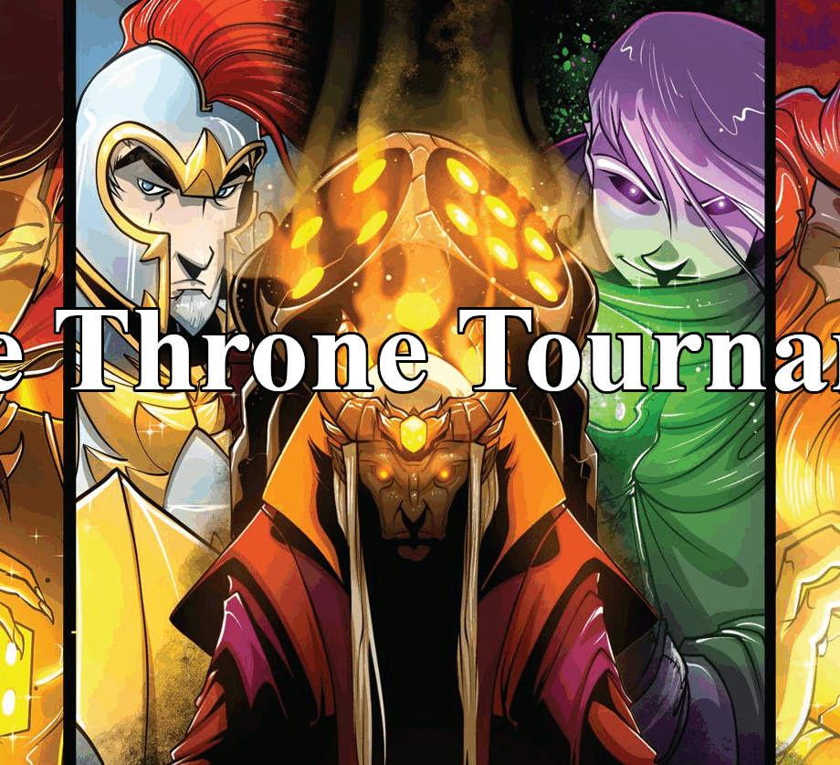 Dice Throne Tournament banner - those words on pictures of dice throne characters