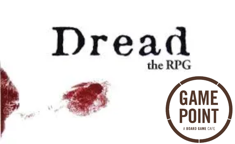 Logo for Dread the RPG (those works) and the Game Point Cafe logo